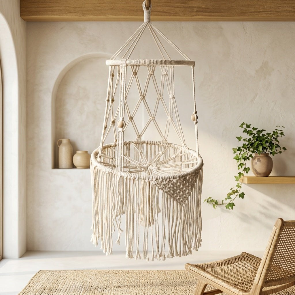 Hamac suspendu macramé – Confort chat