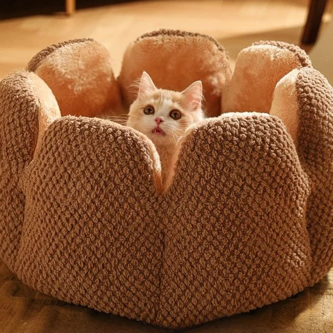 Lit Douillet pour Chat en Forme de Fleurs