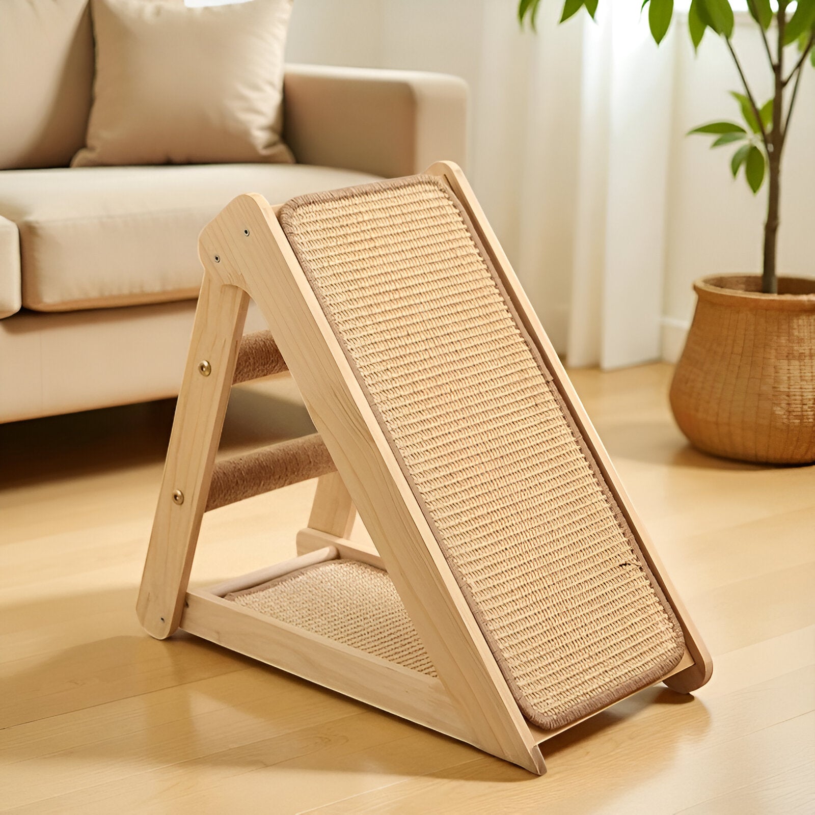 Griffoir Incliné en Bois Naturel