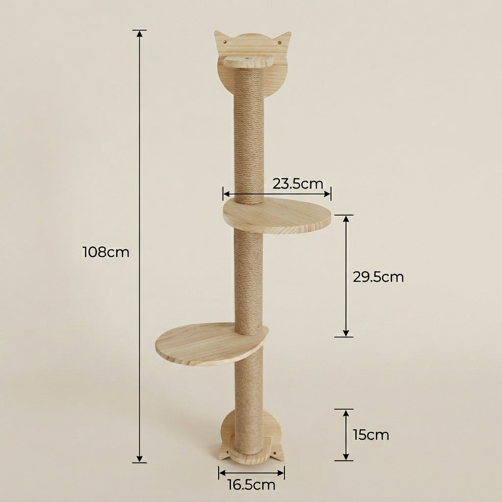 Arbre à chat en bois – Design minimaliste et mignon