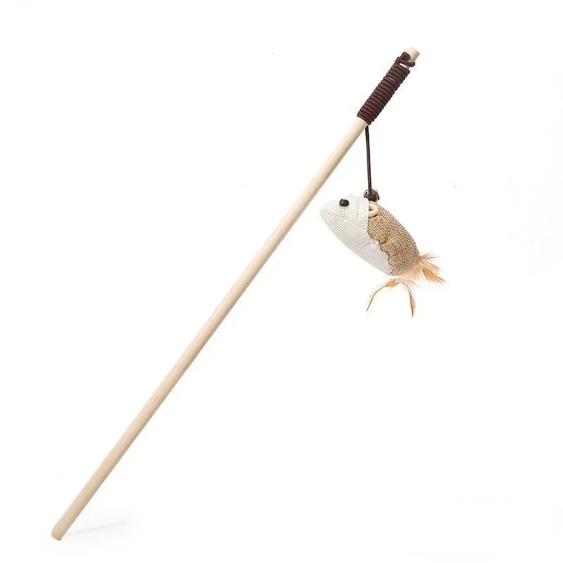 Canne à Pêche avec Jouets en Feathers pour Chat