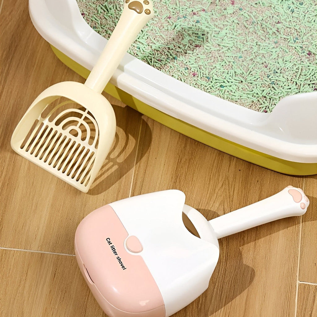 Pelle à litière pour chat avec support mural