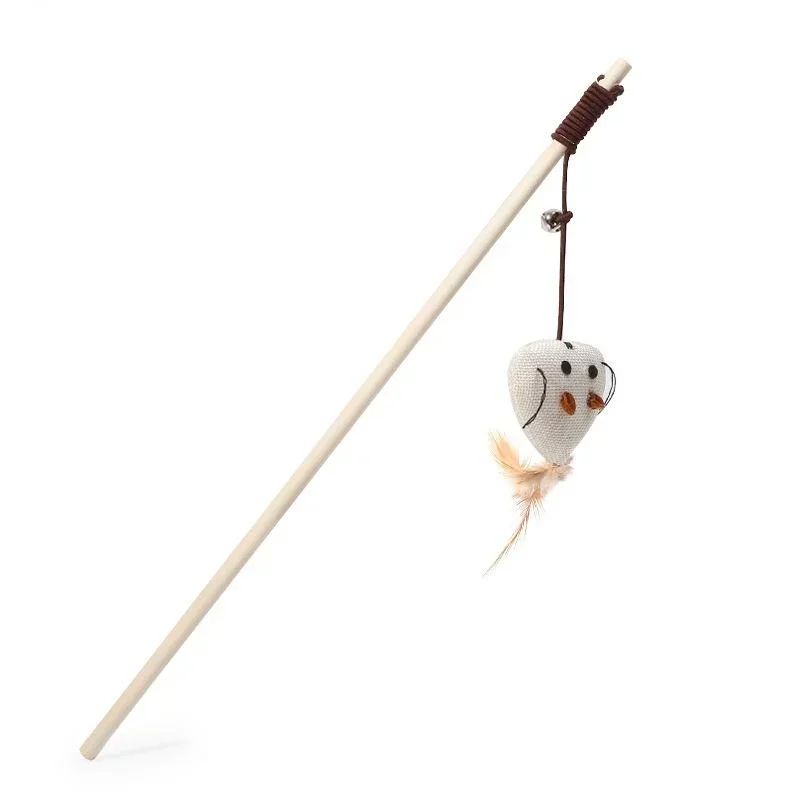 Canne à Pêche avec Jouets en Feathers pour Chat