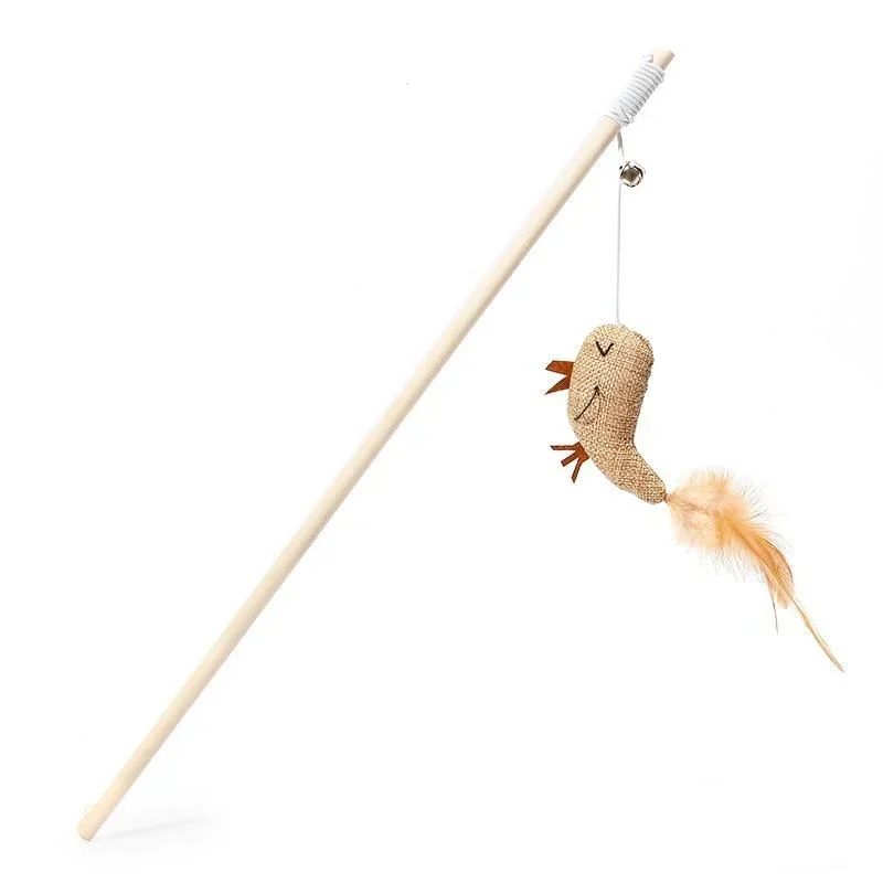 Canne à Pêche avec Jouets en Feathers pour Chat