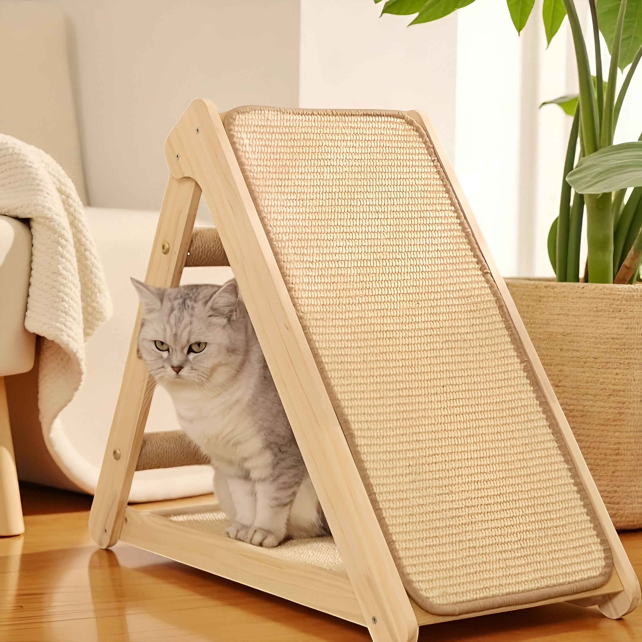 Griffoir Incliné en Bois Naturel