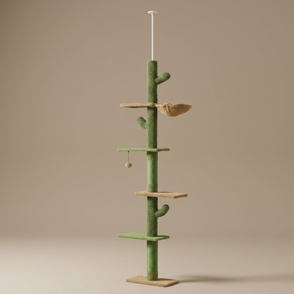 Gratteur vertical cactus pour chat – Jouet et détente