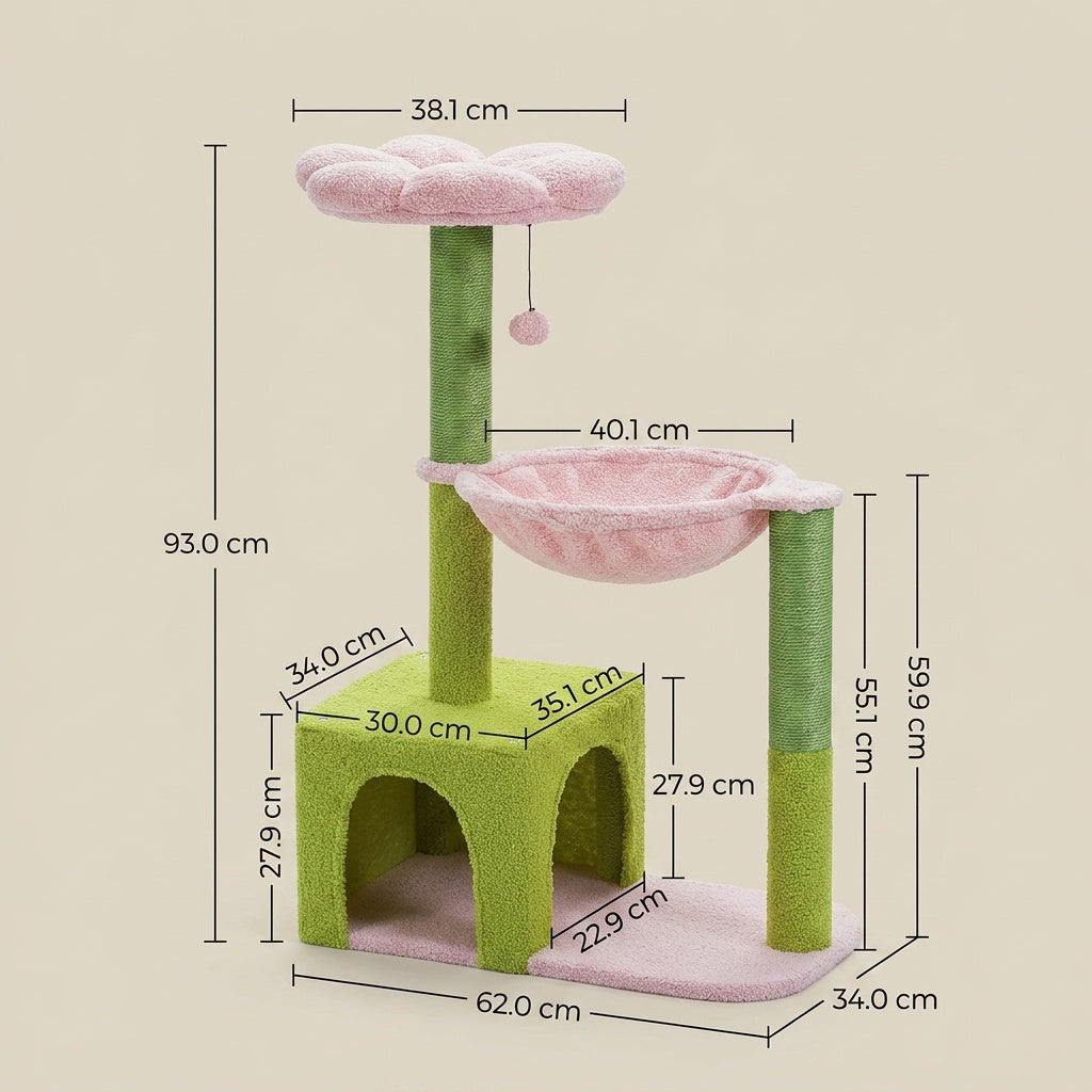 Arbre à chat fleur – Confort et jeu
