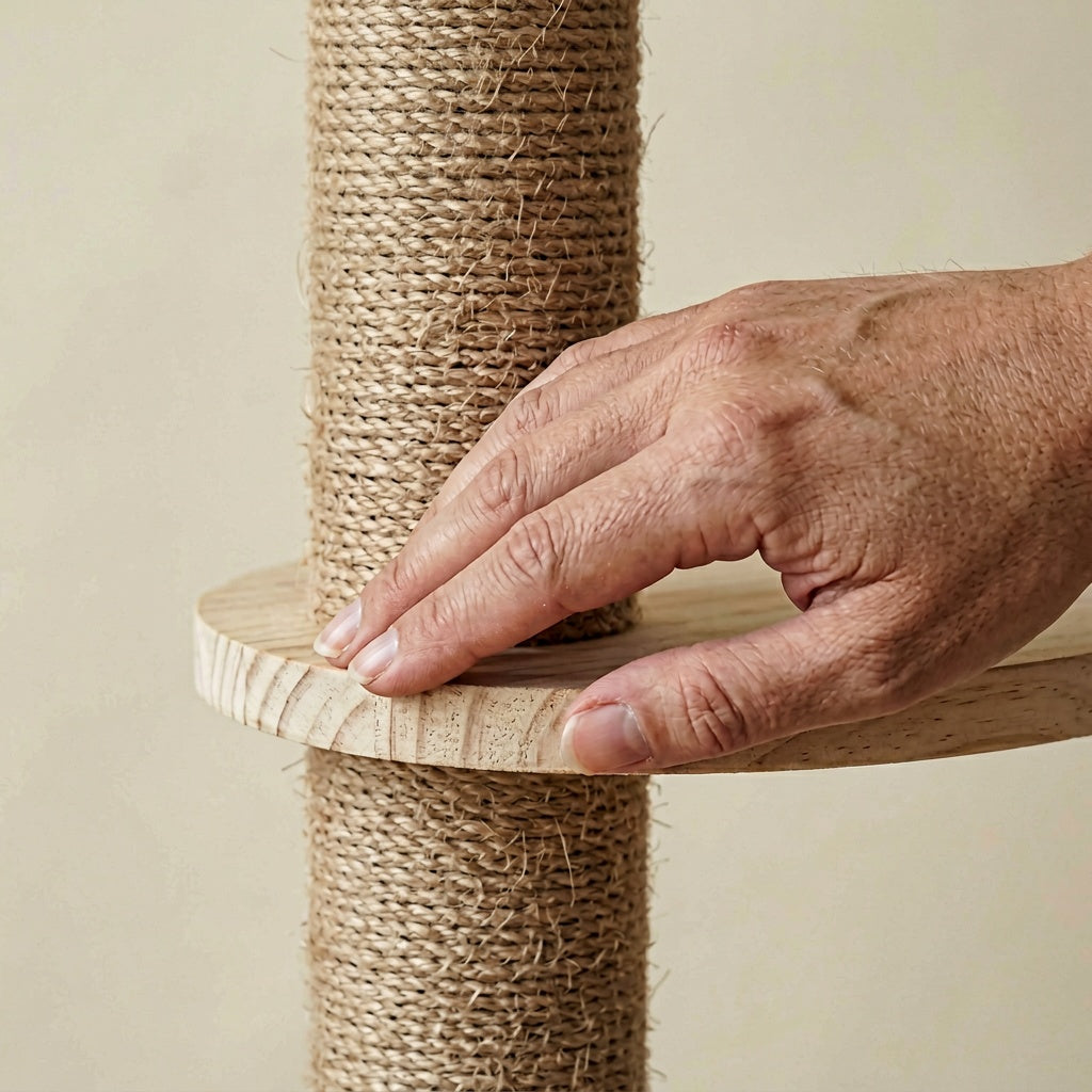 Arbre à chat en bois – Design minimaliste et mignon