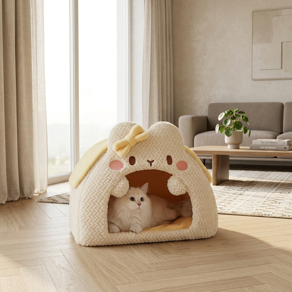 Refuge douillet pour chat – Maison confortable et sûre