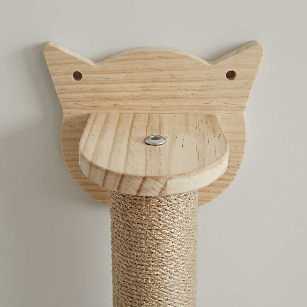 Arbre à chat en bois – Design minimaliste et mignon