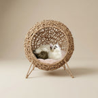 Lit Suspendu en Rotin Naturel