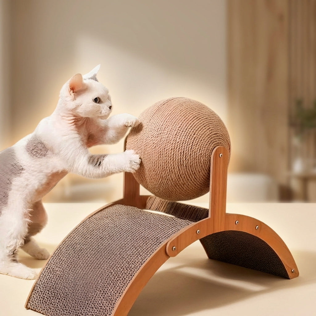 Griffoir en bois et sisal naturel