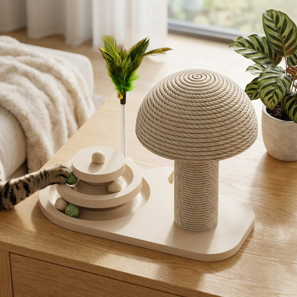 Griffoir champignon avec jouets