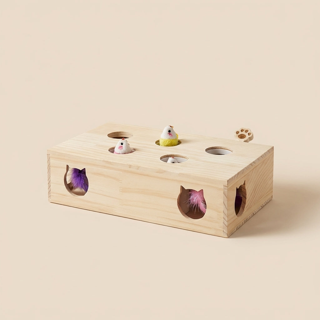 Boîte à jeux en bois naturel