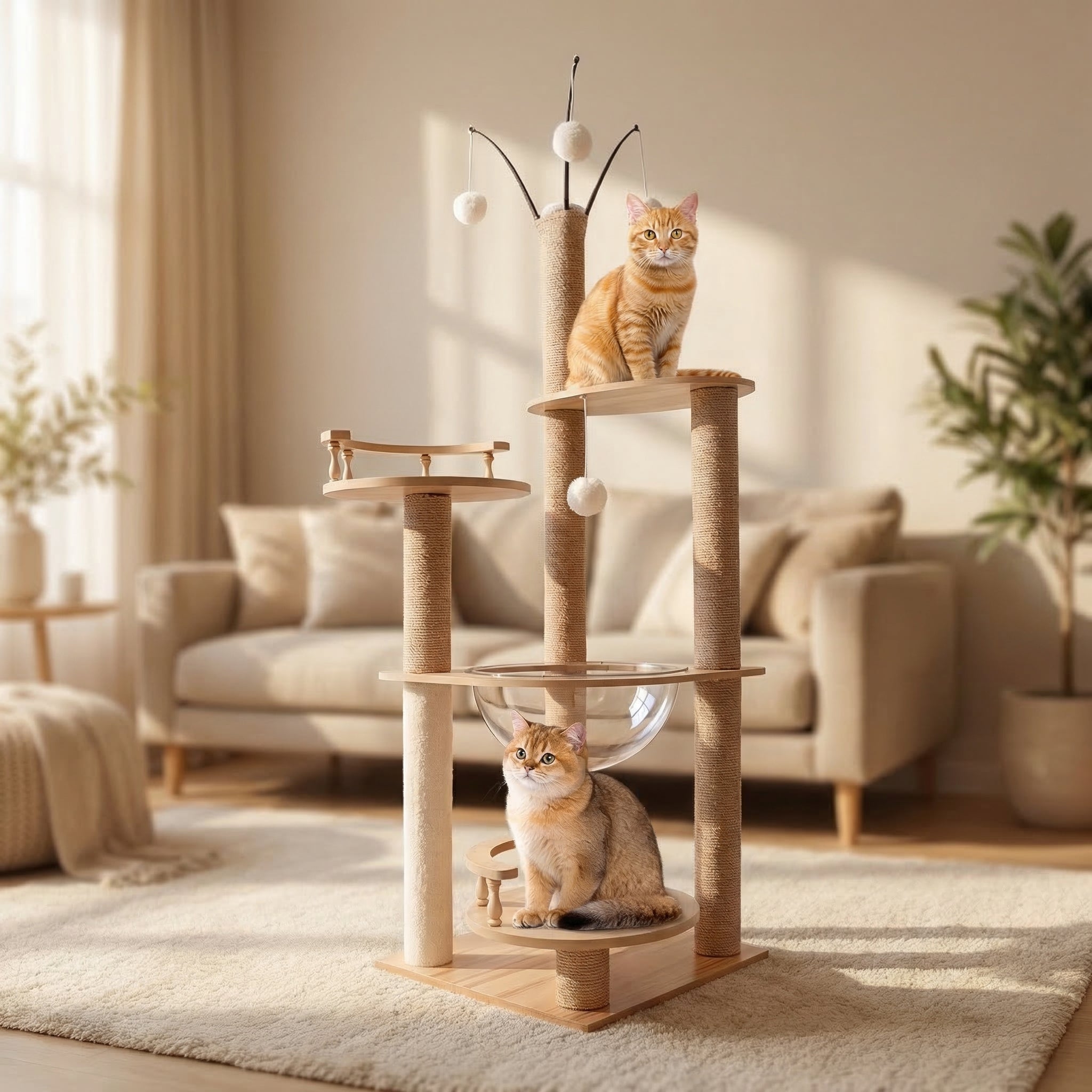 Arbre à chat avec jeux interactifs