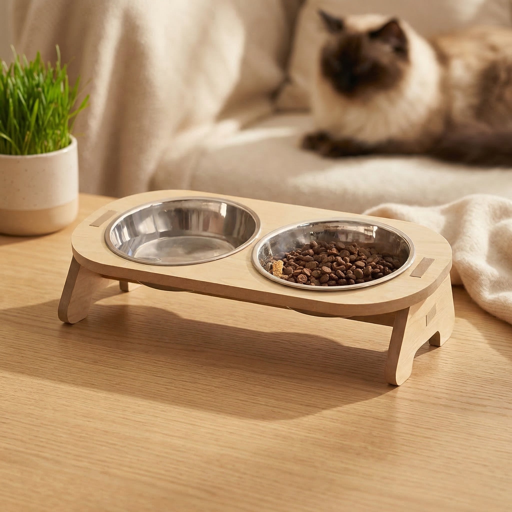 Gamelle en bois naturel design