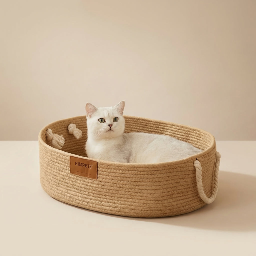 Panier lit cosy en rotin naturel