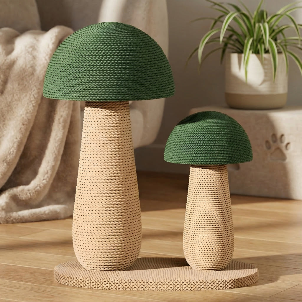 Griffoir champignon en rotin naturel