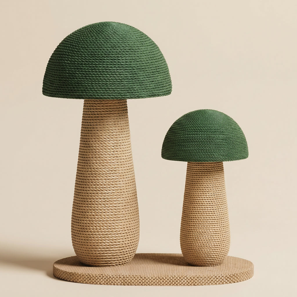 Griffoir champignon en rotin naturel