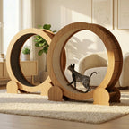Tapis roulant pour chat en bois naturel