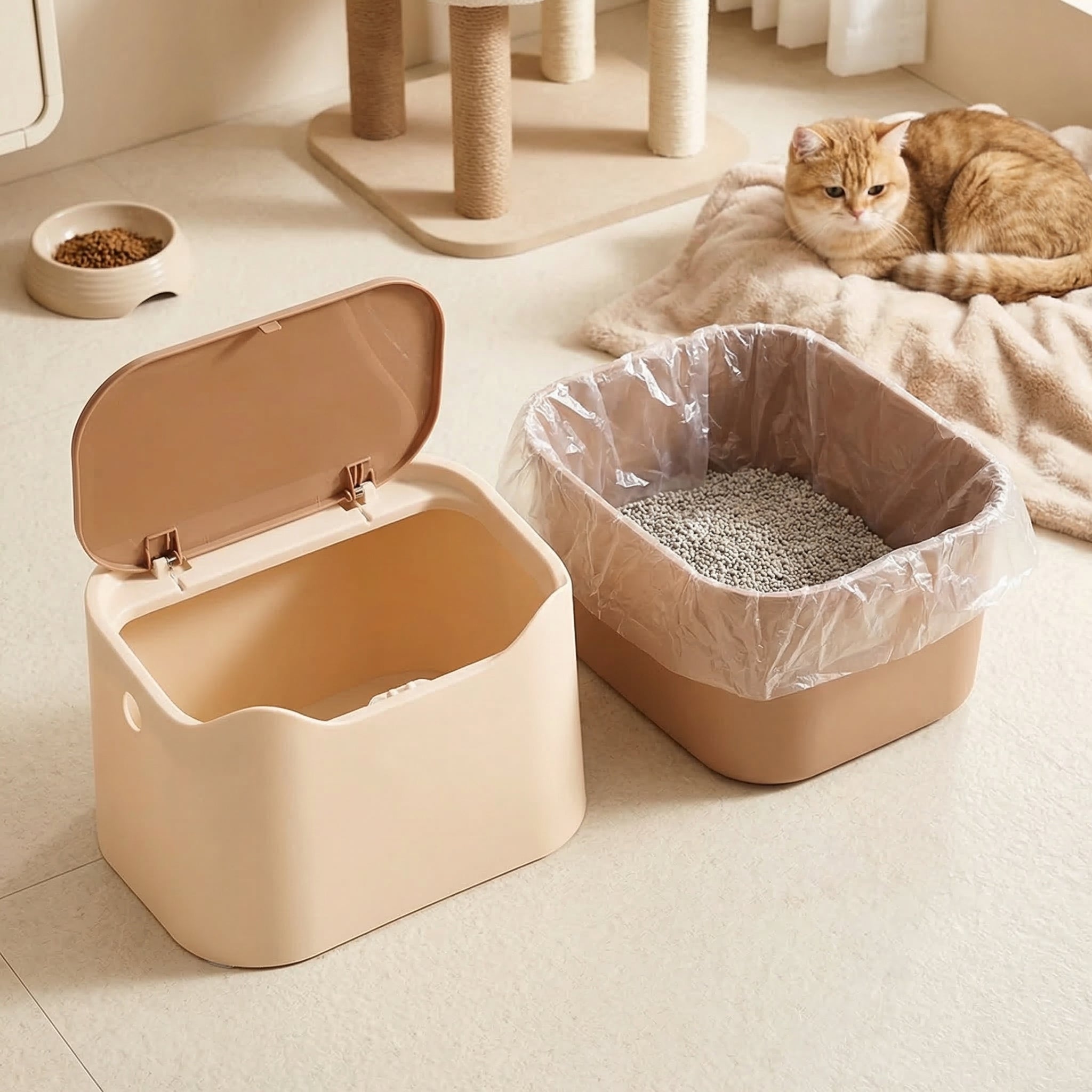 Litière pour chat avec couvercle