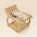 Lit en bois naturel pour chat