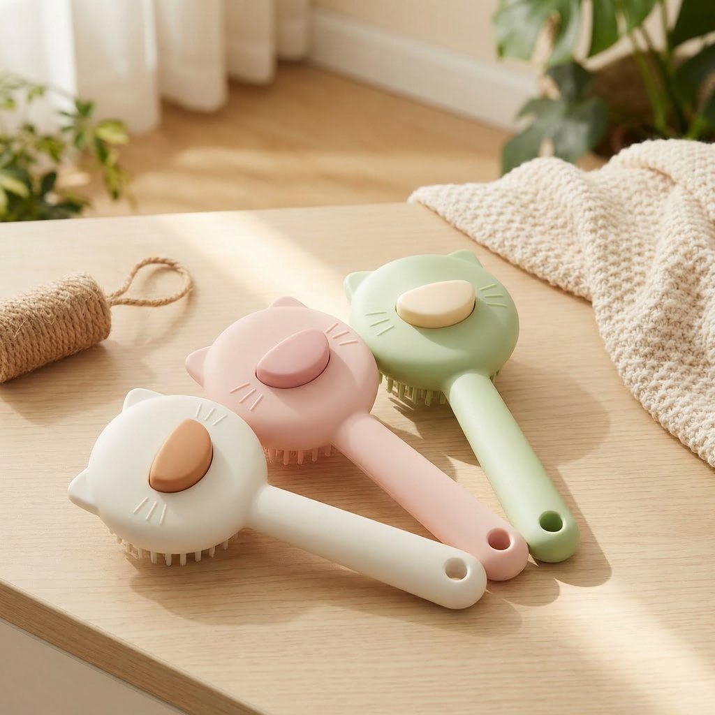 Brosse de Toilettage pour Chat Design Ergonomique