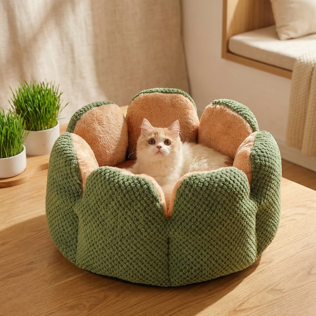 Lit Douillet pour Chat en Forme de Fleurs