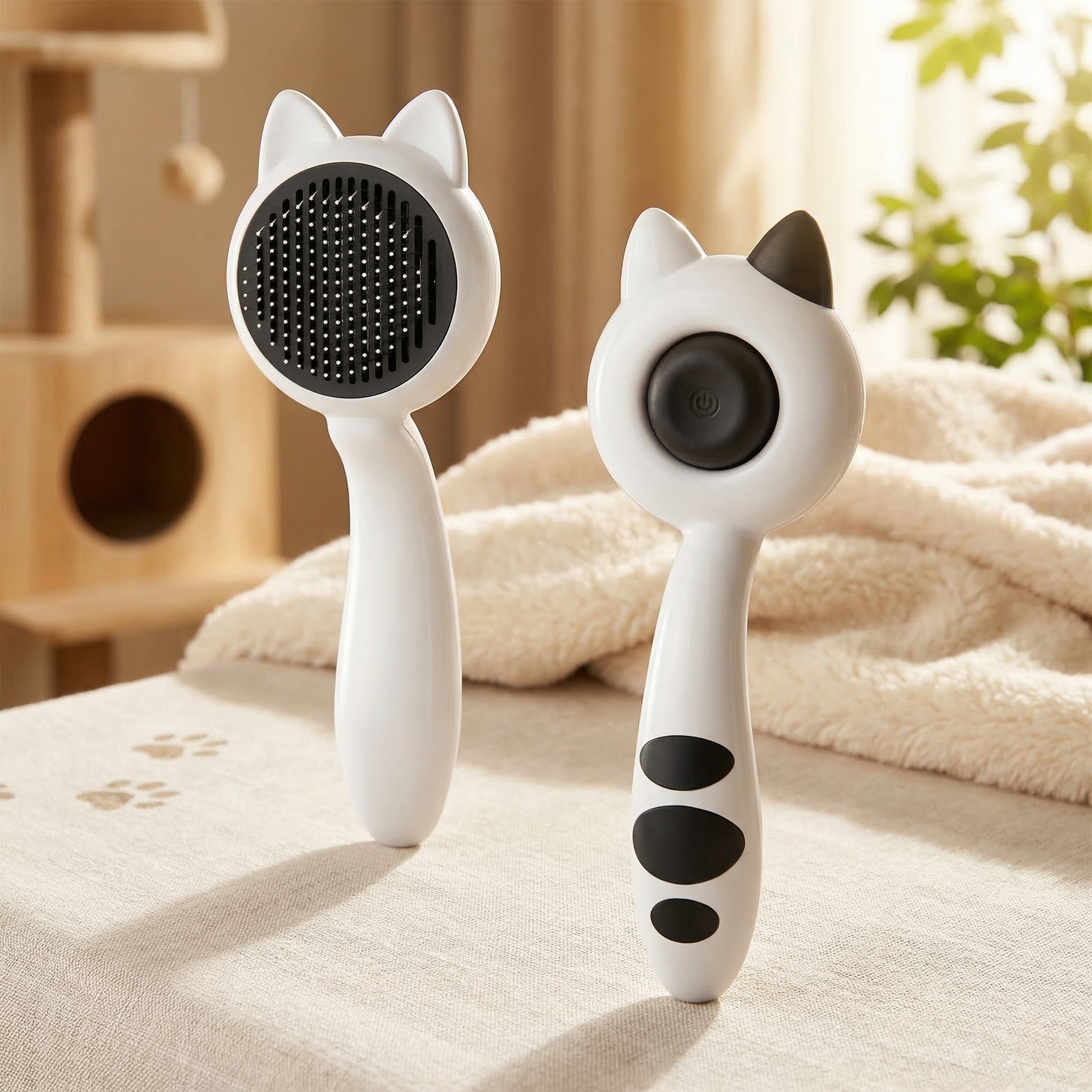 Brosse autonettoyante pour chat
