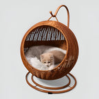 Lit Suspendu en Rotin Naturel