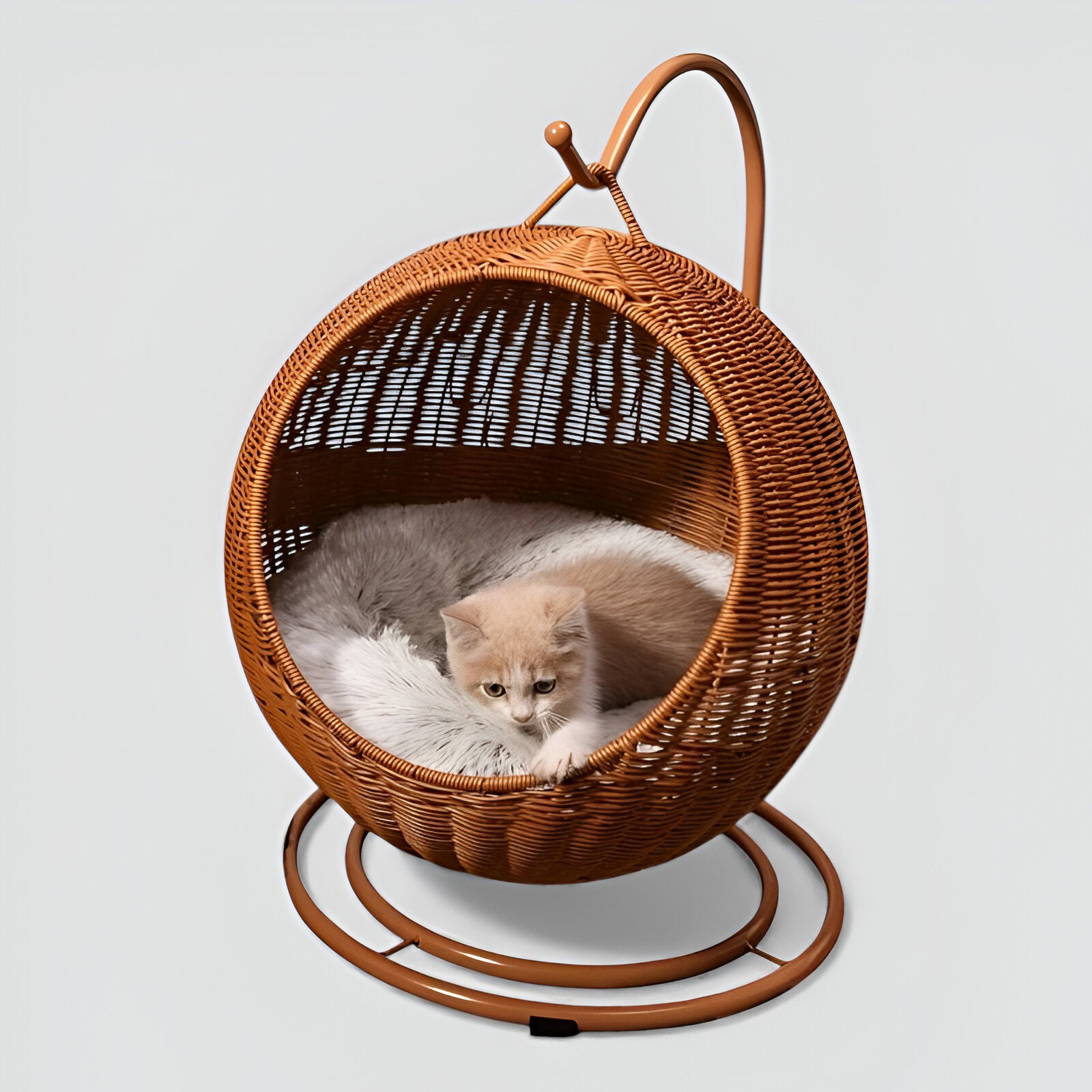 Lit Suspendu en Rotin Naturel