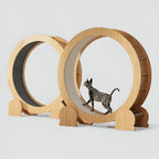 Tapis roulant pour chat en bois naturel