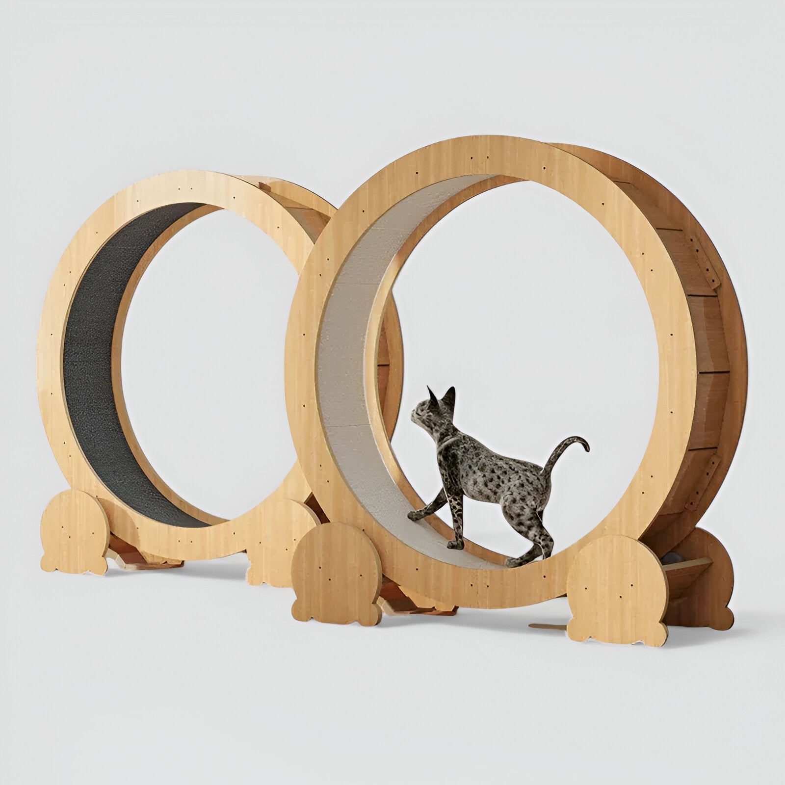 Tapis roulant pour chat en bois naturel