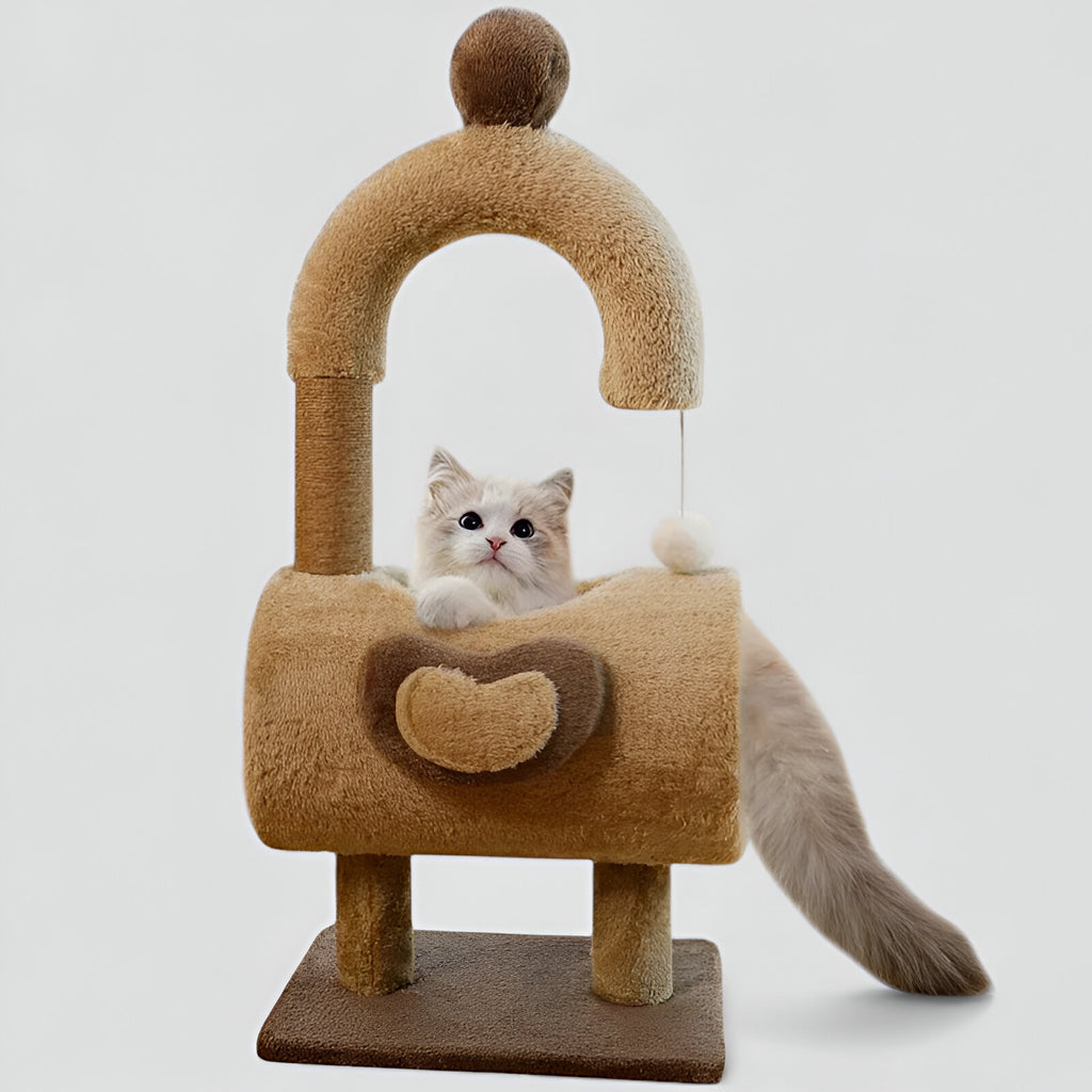 Griffoir câlin avec jouet suspendu