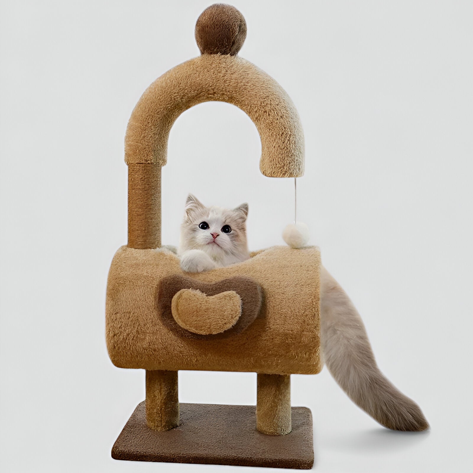 Griffoir câlin avec jouet suspendu