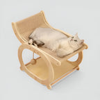 Lit en bois naturel pour chat