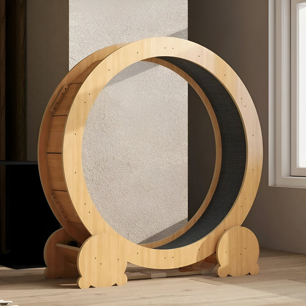 Tapis roulant pour chat en bois naturel