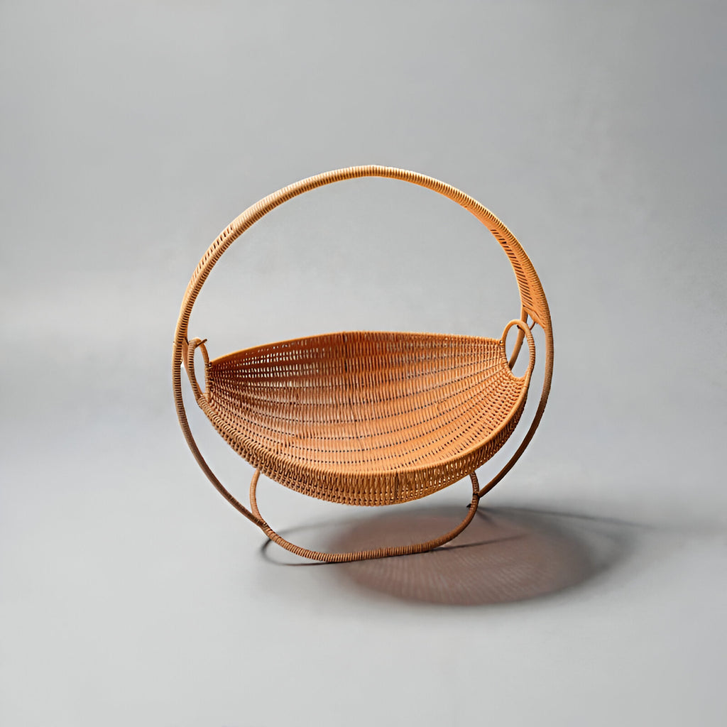 Panier suspendu en rotin naturel