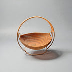 Panier suspendu en rotin naturel