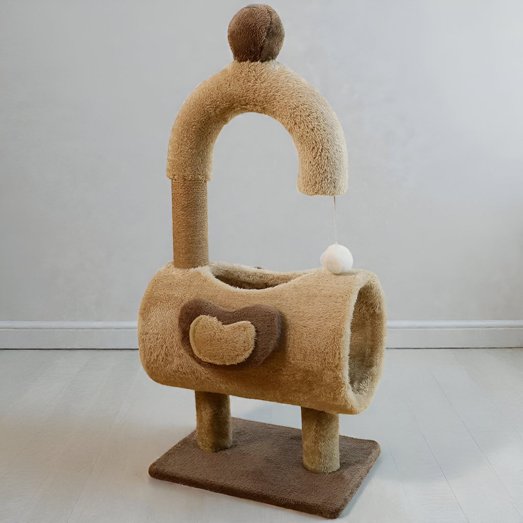 Griffoir câlin avec jouet suspendu