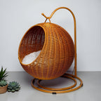 Lit Suspendu en Rotin Naturel