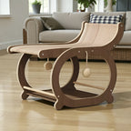 Lit en bois naturel pour chat