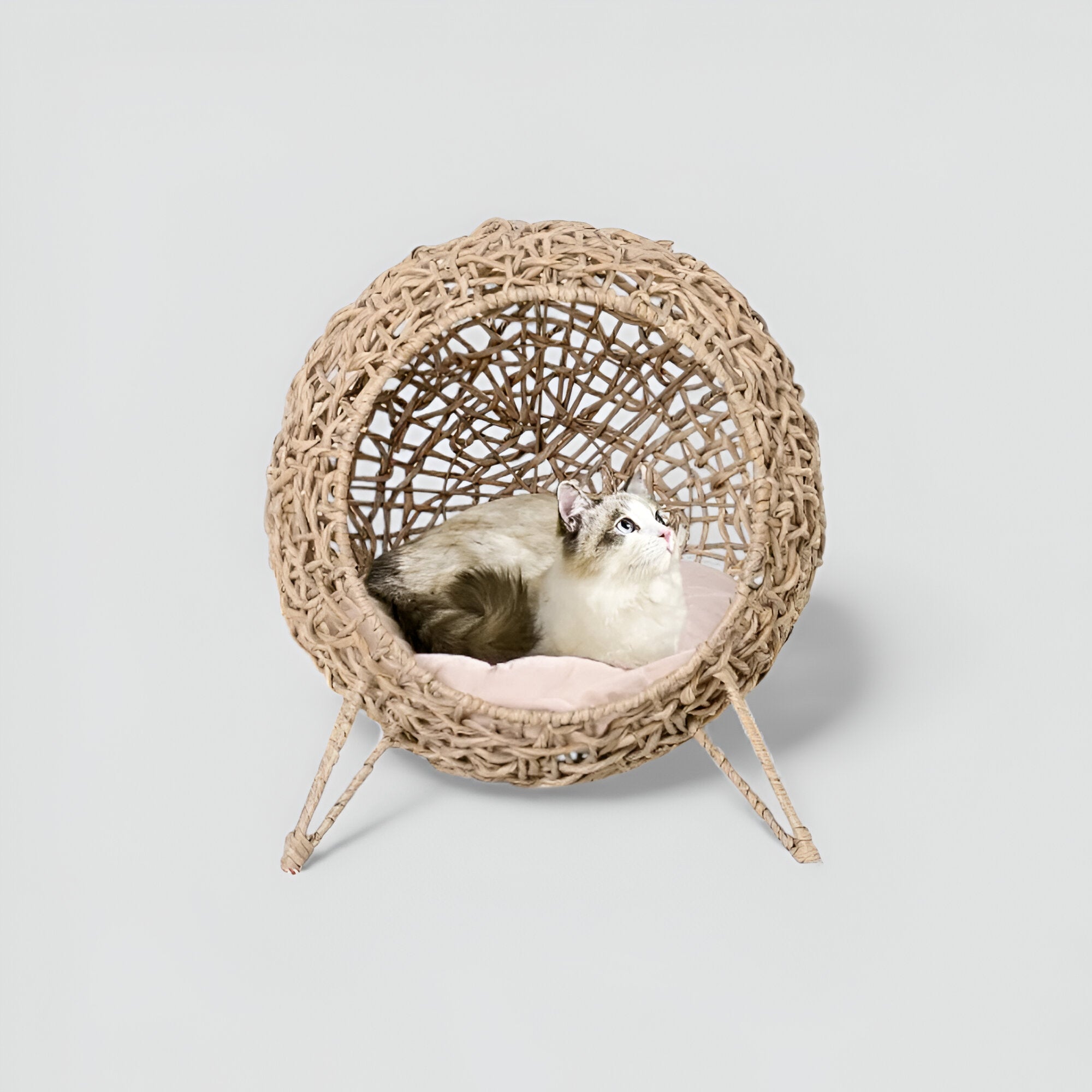 Lit Suspendu en Rotin Naturel