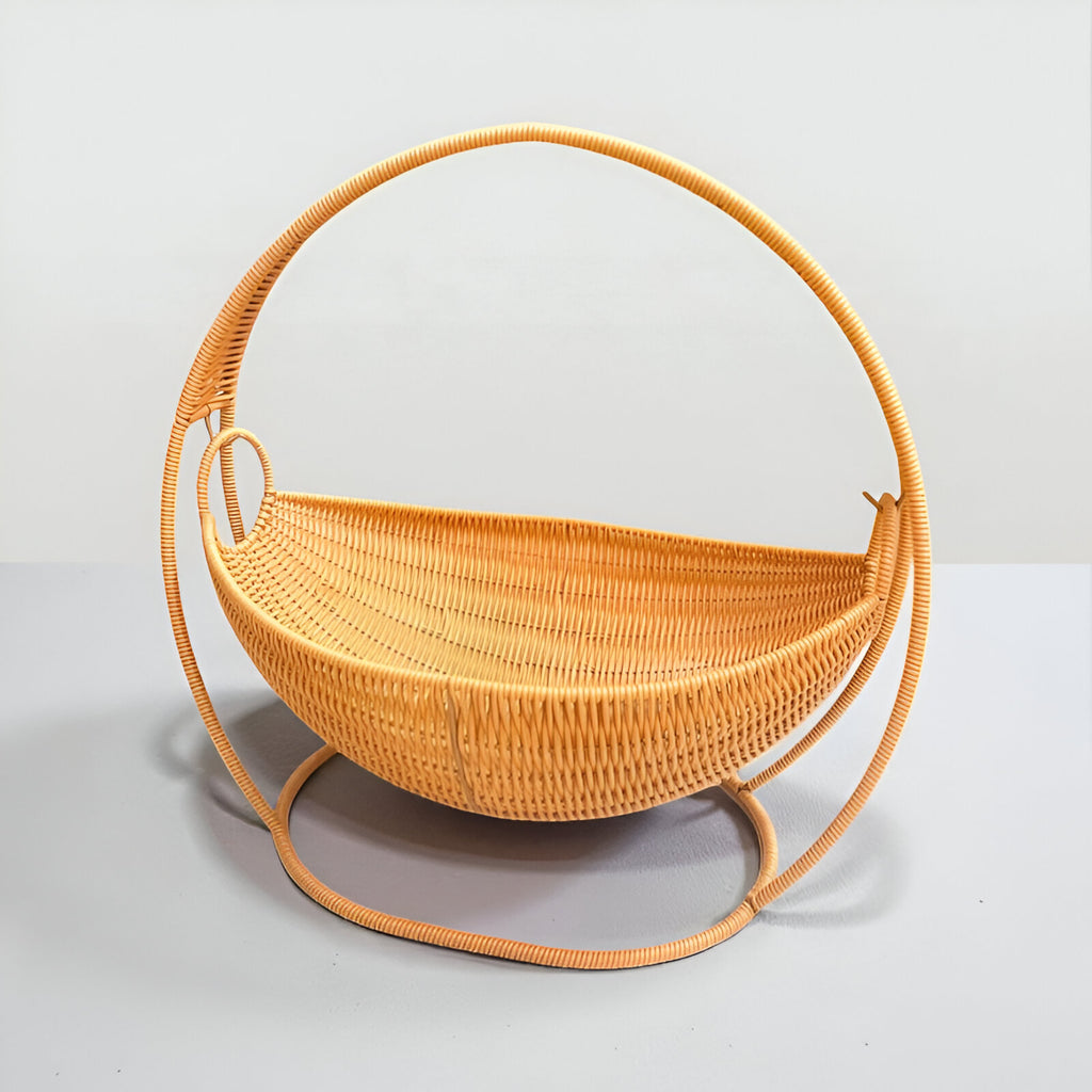 Panier suspendu en rotin naturel