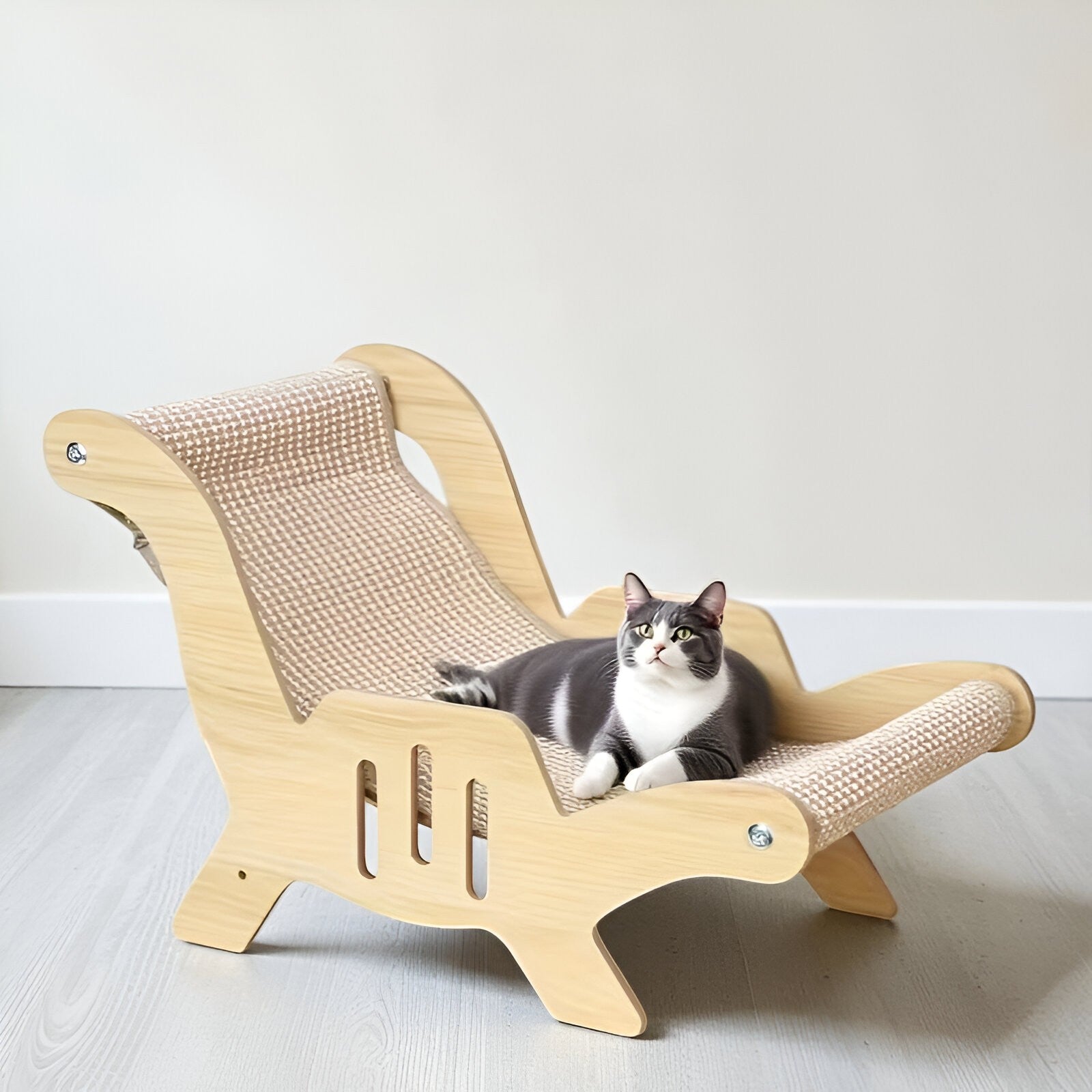 Lit Repose-chat en rotin design naturel