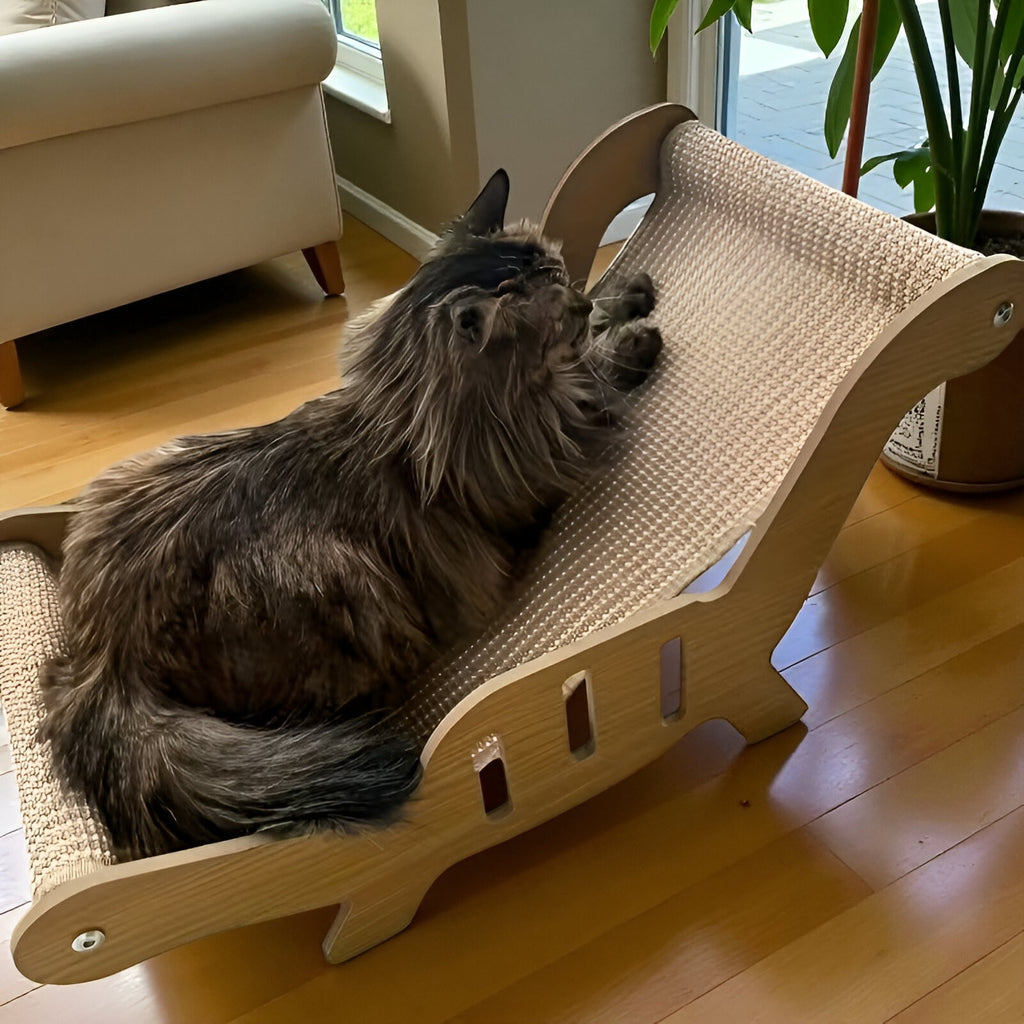 Lit Repose-chat en rotin design naturel