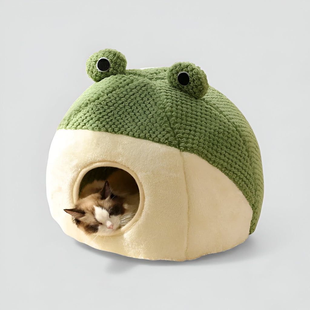 Lit pour chat en forme de grenouille