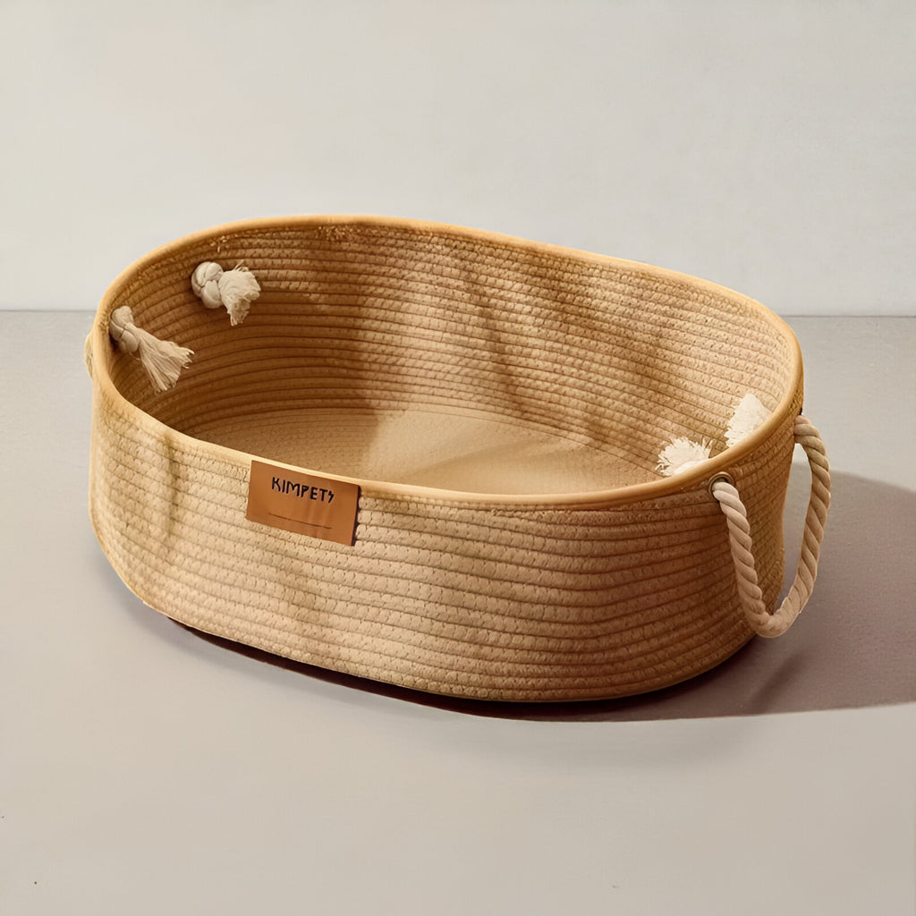 Panier lit cosy en rotin naturel