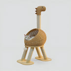 Arbre à chat dinosaure en rotin