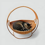 Panier suspendu en rotin naturel